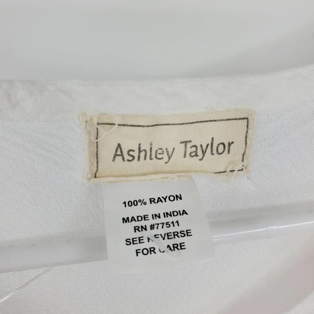Ashley Taylor Multicolor Trapeze Flowy‎ Palm Tree Printed Swim Cover Up Dress